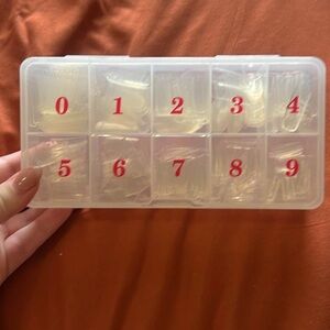 Clear Compartment Nail Tip Storage Box - Organized 10-Section Case